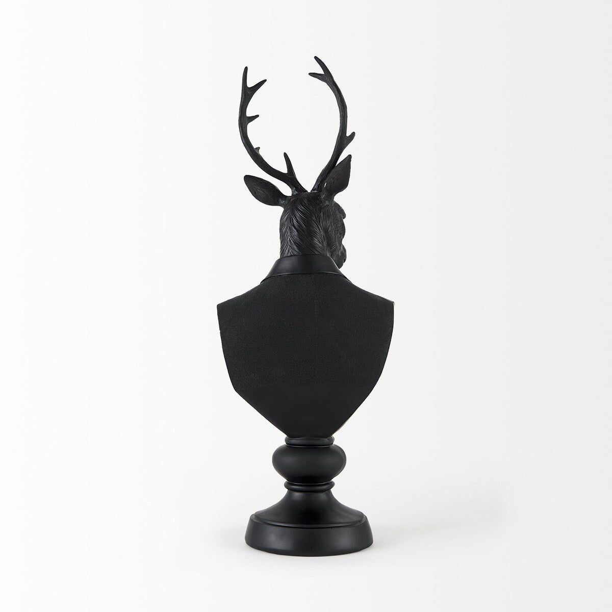 Sculpture de buste de cerf en résine noire - 6 L x 8 P x 23 H
