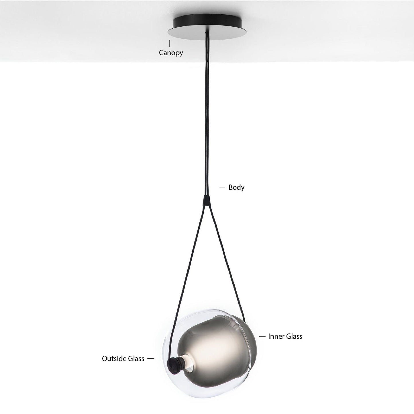 Lampe suspendue à LED simple Capsula