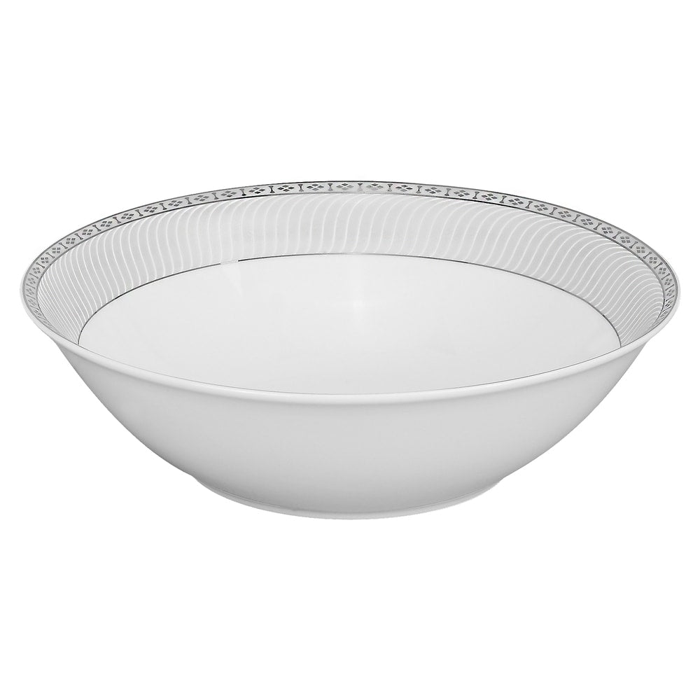 Service de table Lorren Home Trends en porcelaine avec accents argentés, 57 pièces