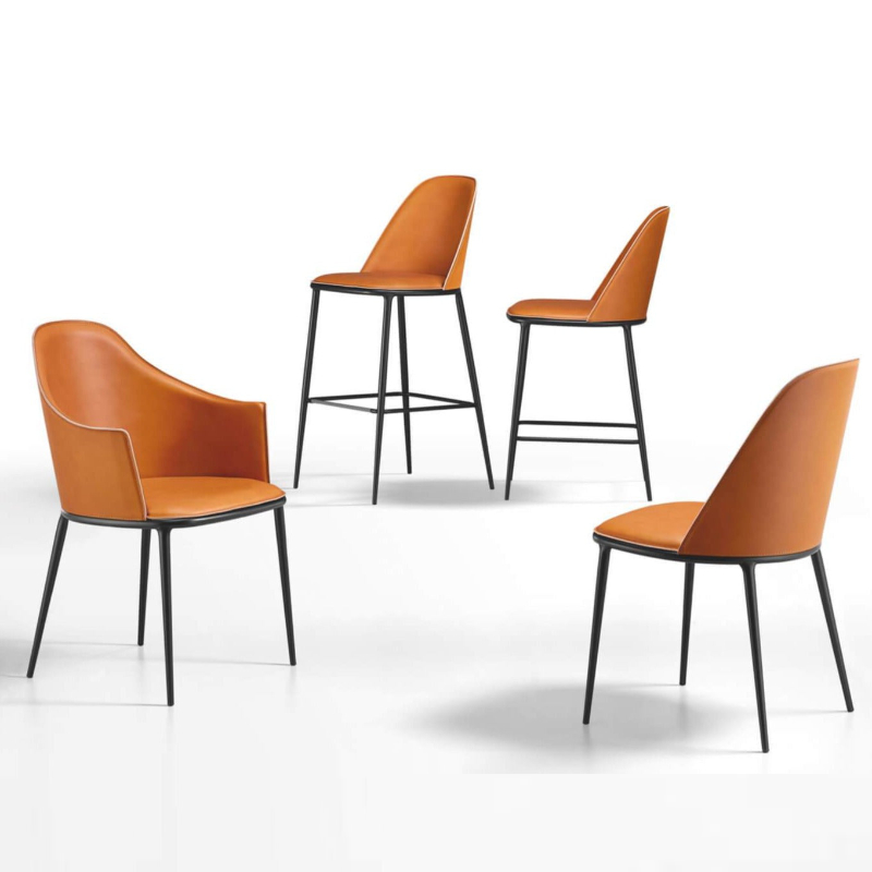 Chaise d'appoint Lea SM CU en cuir