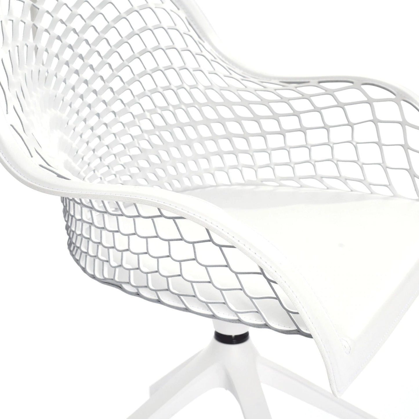 Chaise de bureau Guapa en cuir blanc