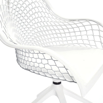 Chaise de bureau Guapa en cuir blanc