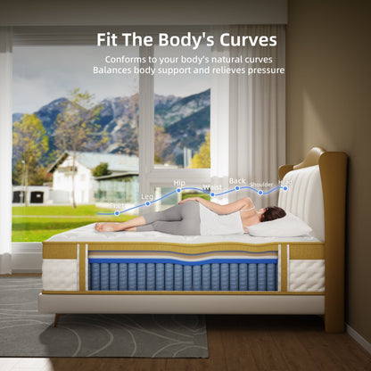 Matelas hybride en mousse à mémoire de forme et à ressorts de 10 pouces