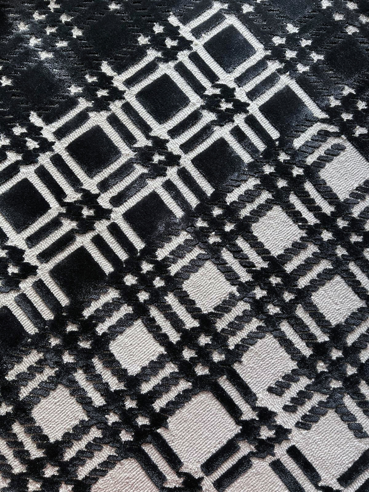 Tapis tufté main à carreaux inspiré de Chanel