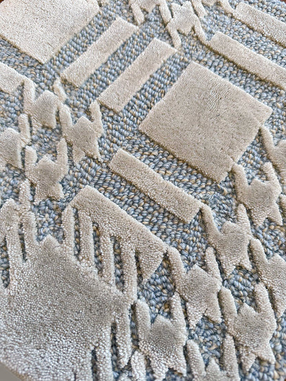 Tapis tufté main à carreaux inspiré de Chanel