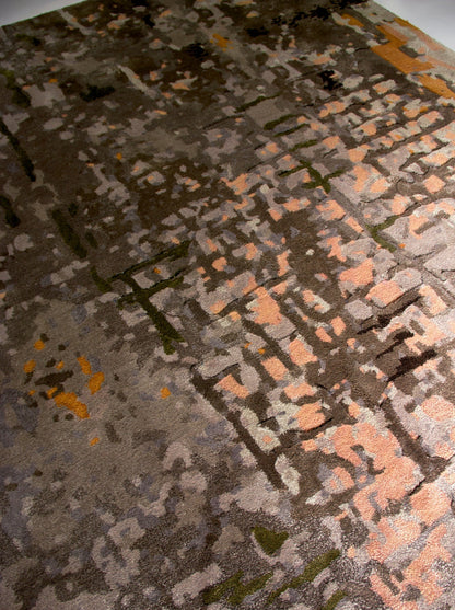 Tapis mural patiné tufté à la main