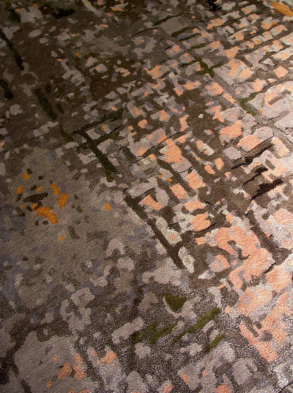 Tapis mural patiné tufté à la main