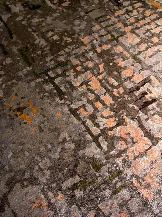 Tapis mural patiné tufté à la main