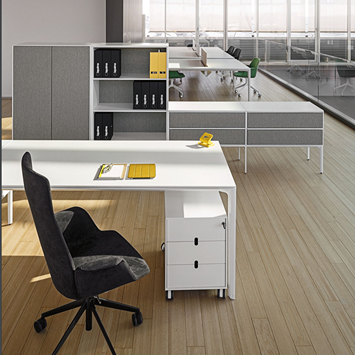 Système de rangement de bureau ADD S | Portes en L + ouverture en L + deux tiroirs doubles en S