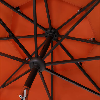Parasol de terrasse inclinable à 3 niveaux de 10 pieds de MAISON ARTS, parasol d'extérieur à double ventilation avec lumières LED