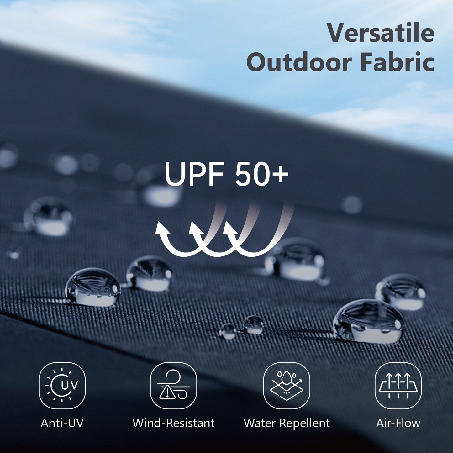 Parasol de terrasse inclinable à 3 niveaux de 10 pieds de MAISON ARTS, parasol d'extérieur à double ventilation avec lumières LED