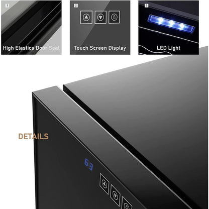 Réfrigérateur à vin 12 bouteilles, mini-cave à vin (12-18 °C), refroidisseur à vin de comptoir avec contrôle numérique de la température