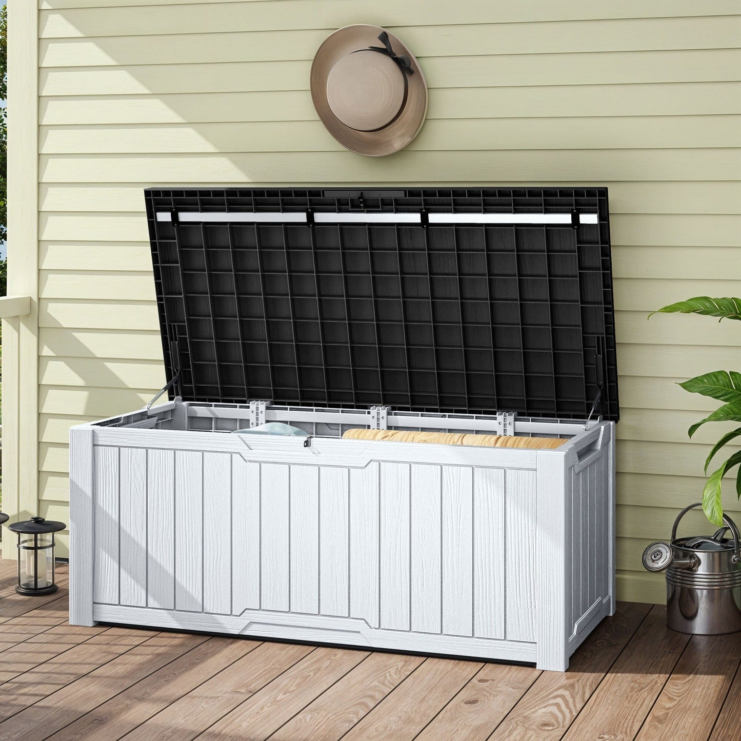 Coffre de pont verrouillable en résine résistant à l'eau de 120 à 260 gallons