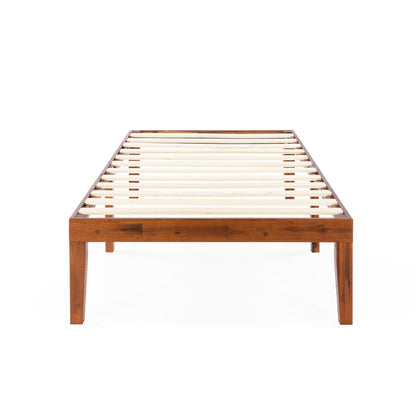 Cadre de lit plateforme classique en bois massif de 16 pouces, disponible en plusieurs finitions
