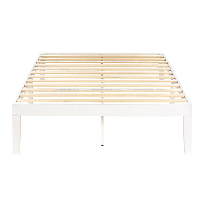 Cadre de lit plateforme classique en bois massif de 16 pouces, disponible en plusieurs finitions