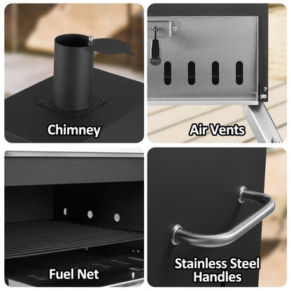 Four à pizza d'extérieur à 2 couches, four à pizza au feu de bois, gril à pizza d'extérieur pour camping - 16 pouces