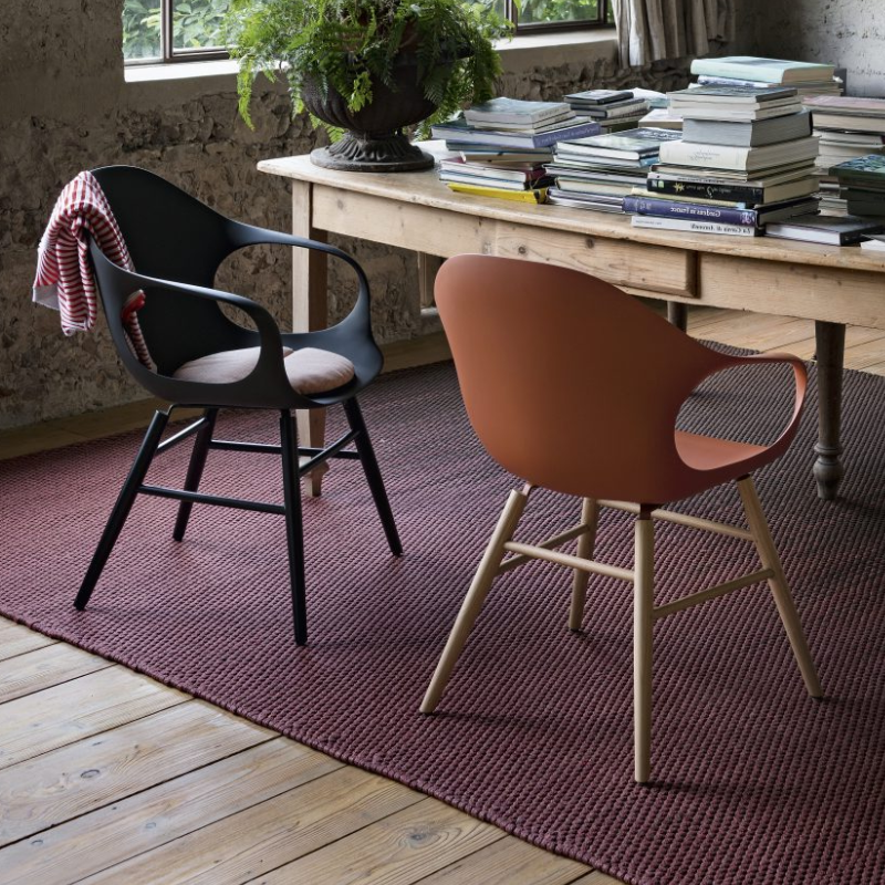 Chaise éléphant avec base en bois