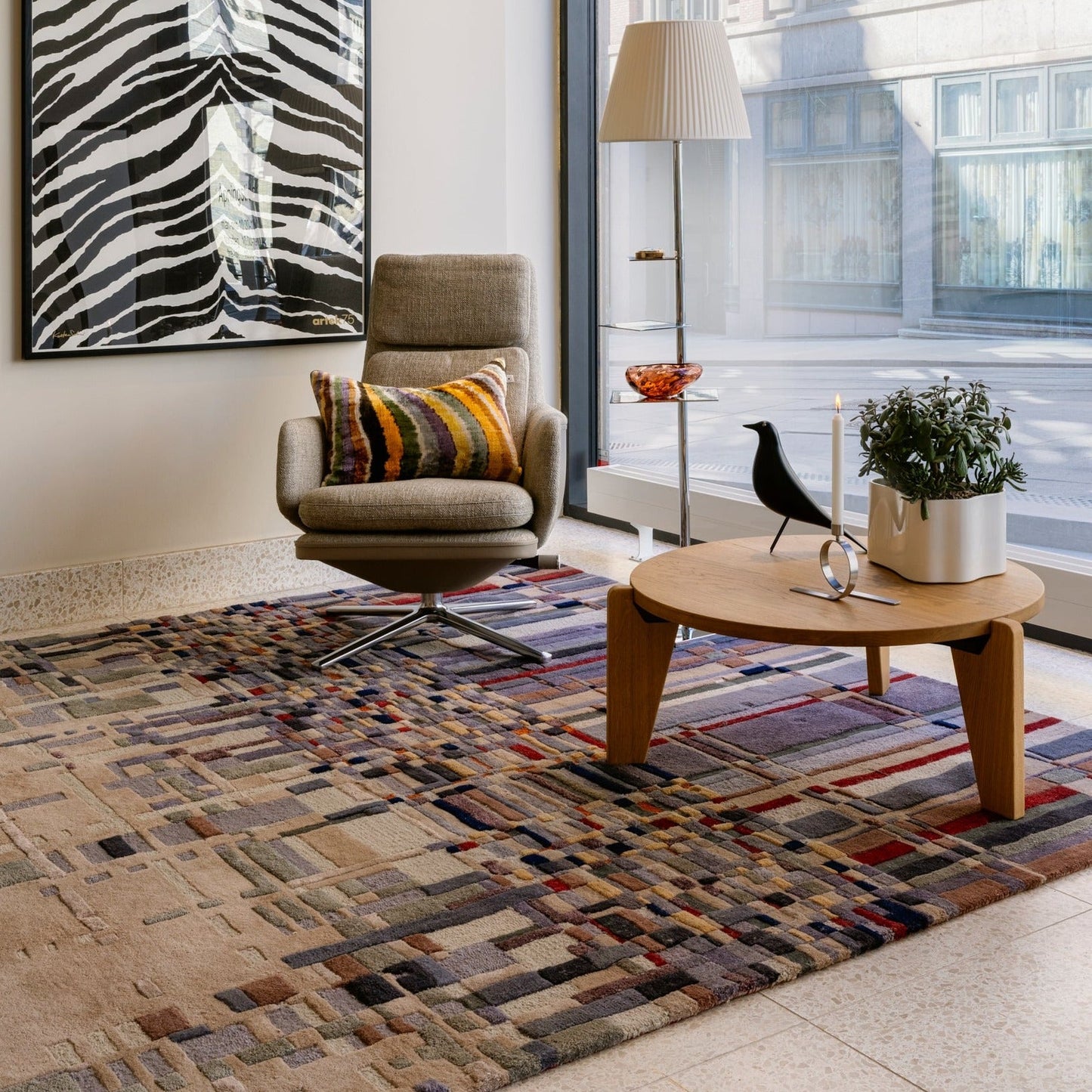 Tapis tufté main gris ardoise urbain