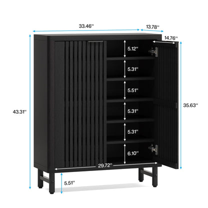 Meuble de rangement à chaussures 24 paires avec porte pour entrée et salon