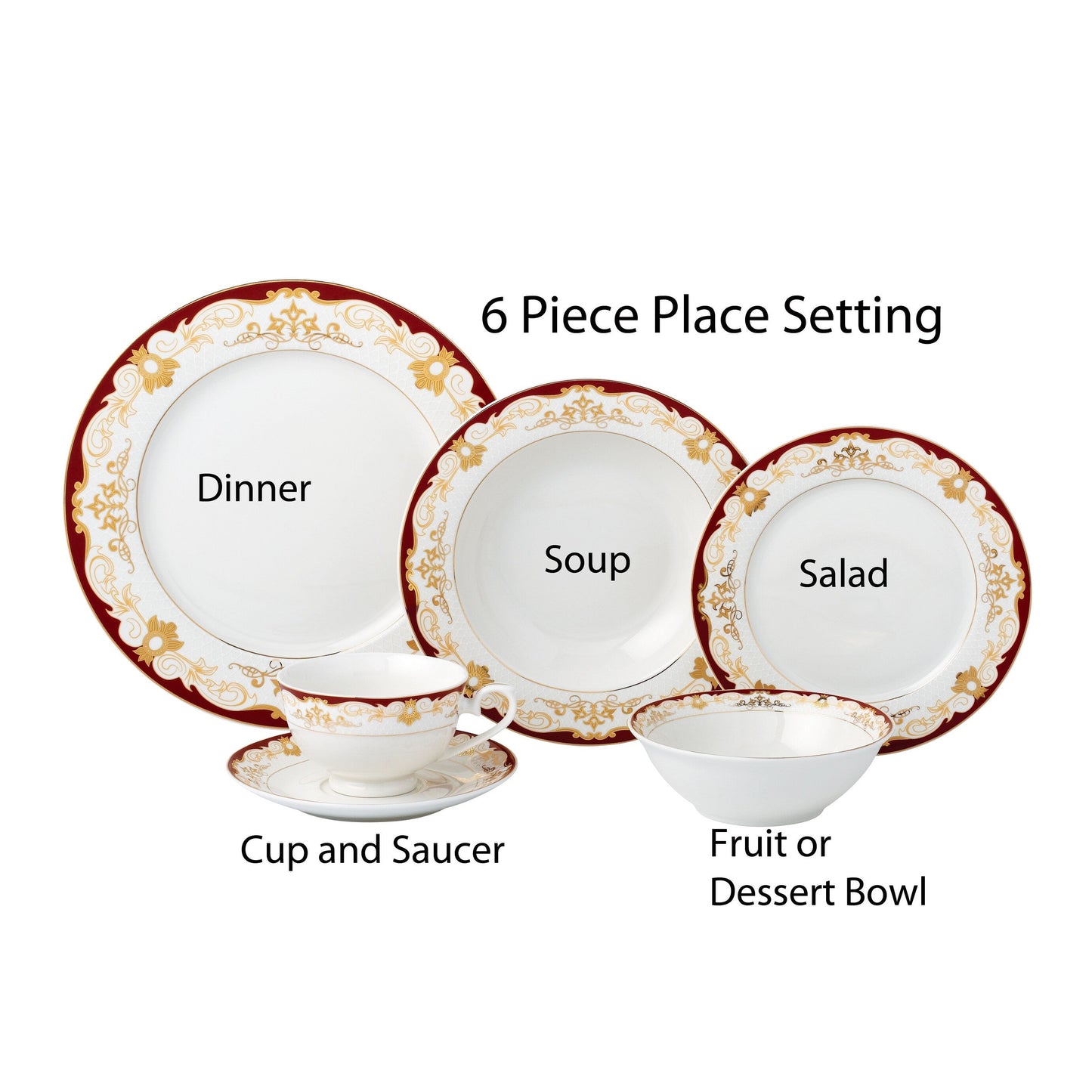 Service de table 24 pièces en porcelaine tendre, pour 4 personnes, par Lorren Home Trends