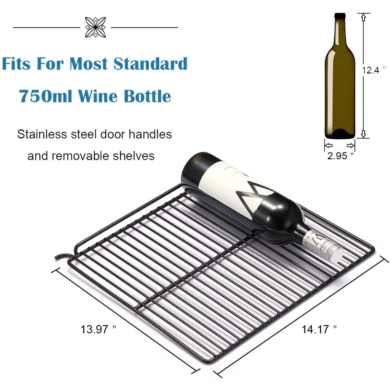 Mini-réfrigérateur à vin/boisson pour 26 bouteilles (17,52 x 19,29 x 31,18 pouces)