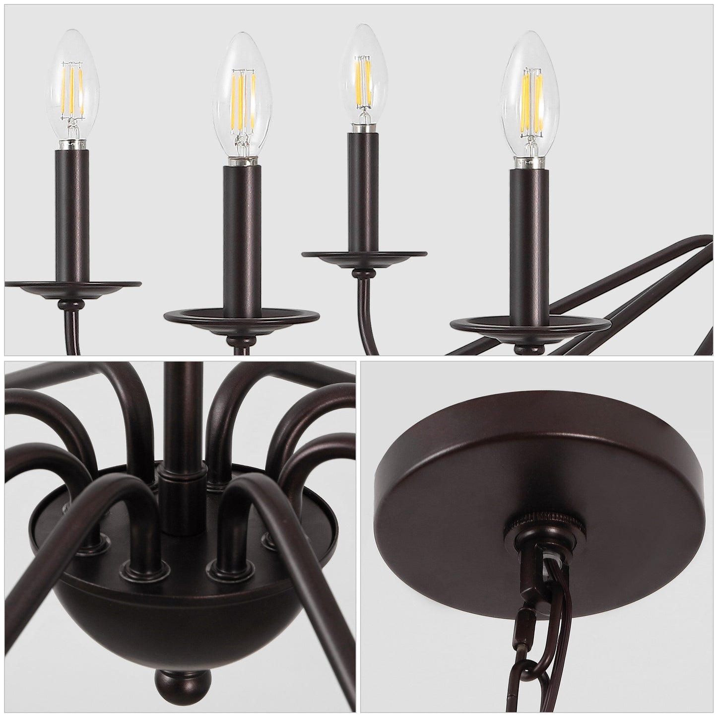 Lustre LED en fer à 6 lumières, 34,75 $, par JONATHAN Y