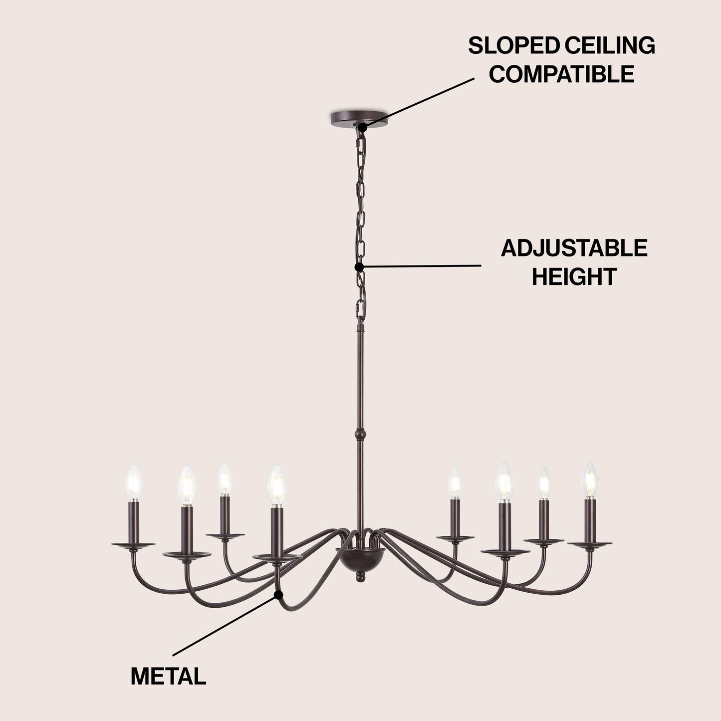 Lustre LED en fer à 6 lumières, 34,75 $, par JONATHAN Y