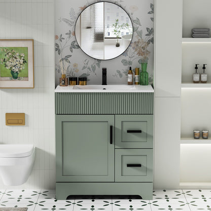 Ensemble de meuble-lavabo Wavy Line 30/36/48 avec lavabo et robinet