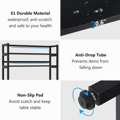 Étagère de rangement utilitaire à 5 niveaux pour four à micro-ondes, chariot industriel pour micro-ondes avec clapier