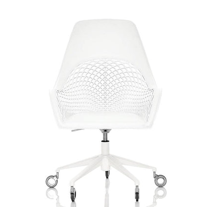 Chaise de bureau Guapa en cuir blanc