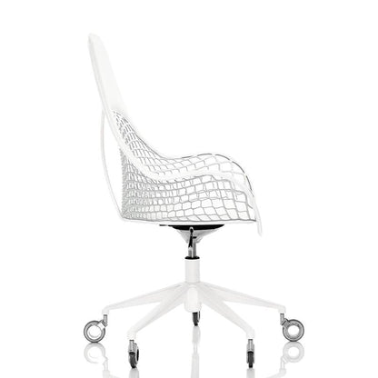 Chaise de bureau Guapa en cuir blanc