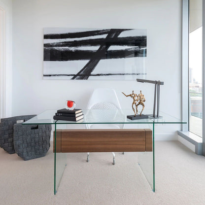 Chaise de bureau Guapa en cuir blanc