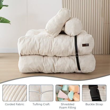 Canapé-lit pliant en velours côtelé 8 places, simple