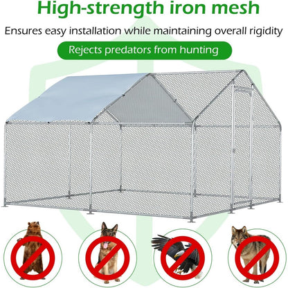AECOJOY Grand poulailler en métal avec cage à poulets en métal