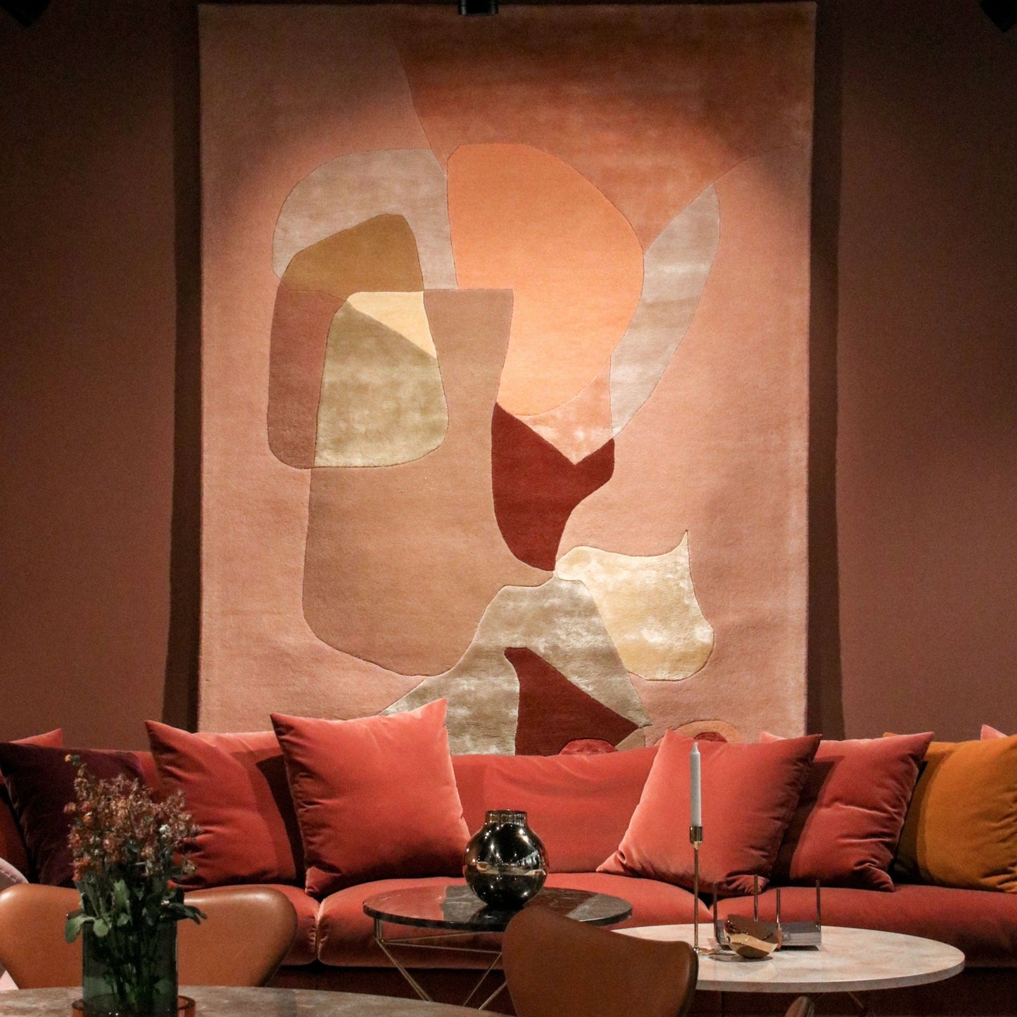 Tapis touffeté à la main Rosè