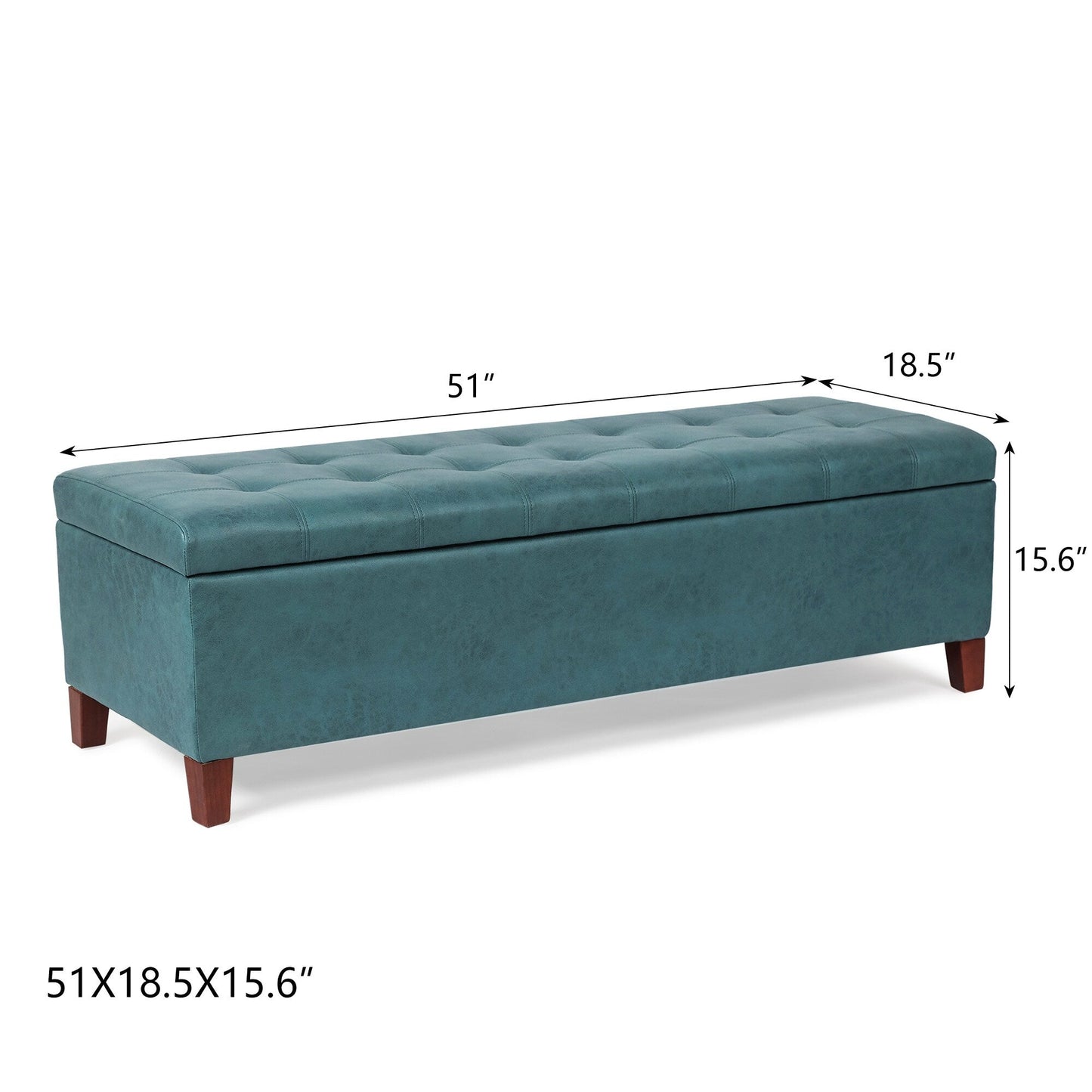 Banc ottoman de rangement en cuir reconstitué Adeco 50