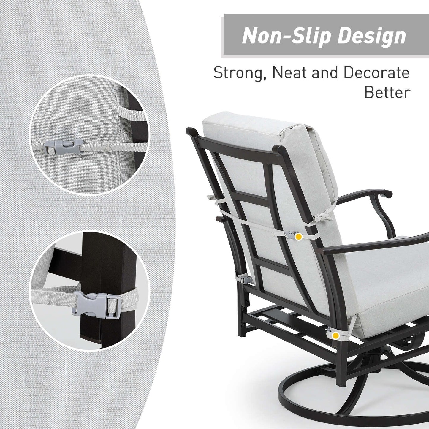 Lot de 4 coussins de chaise à dossier haut Aoodor Patio, 46 ​​x 21 x 4 pouces (coussins uniquement)