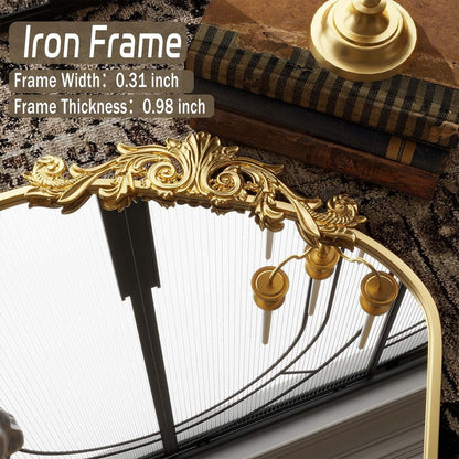 Miroir arqué pleine longueur avec motif floral baroque