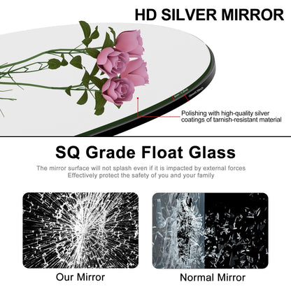 Miroir de sol en bois arqué pleine longueur, miroir mural