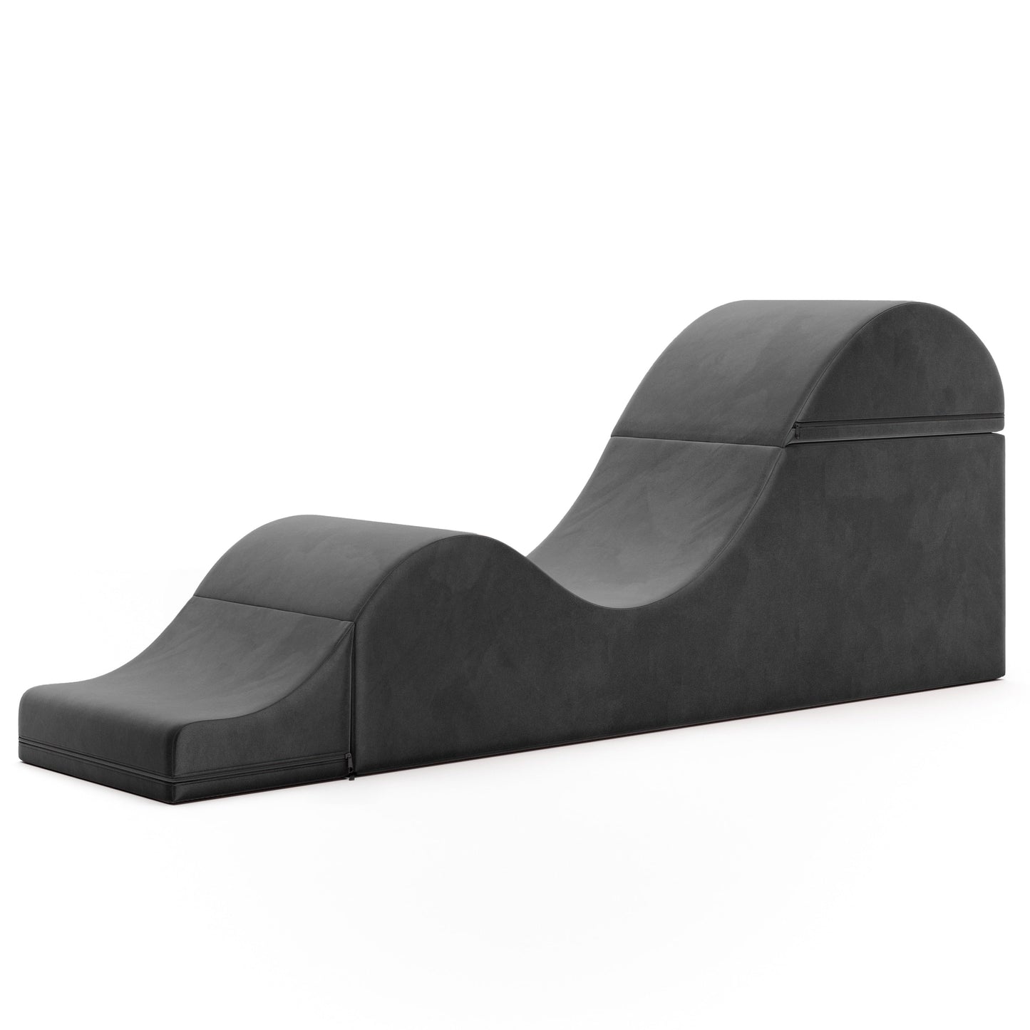 Chaise longue convertible Avana Kami / Yoga et massage - Ottomane 2 en 1 avec fauteuil de yoga pliable dissimulé, microvelours - N/A