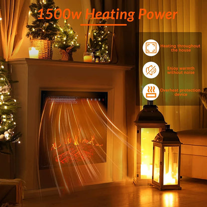 Cheminée électrique Bossin 43 avec manteau, insert de cheminée électrique de 23 pouces, meuble TV autonome avec foyer en bois