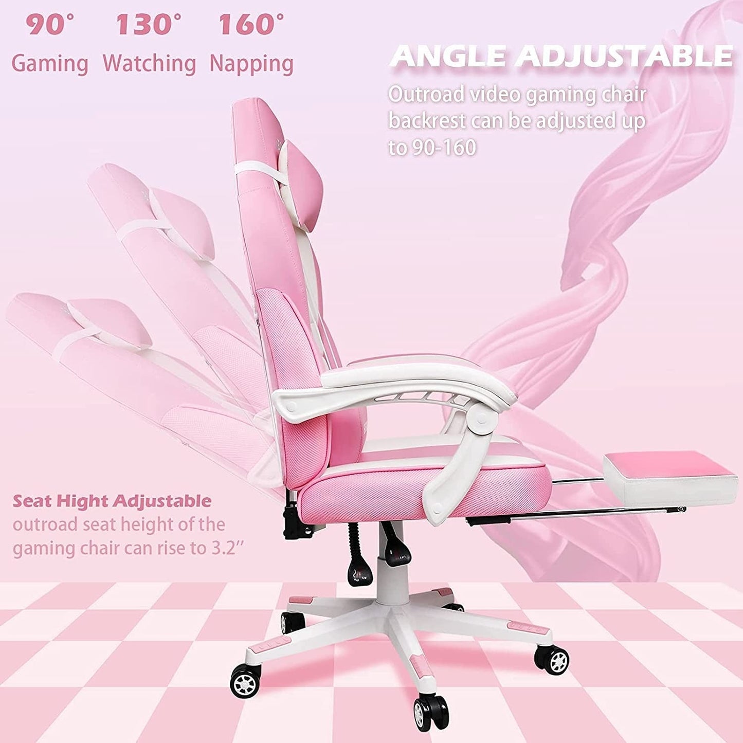 Chaise de jeu de style course BOSSIN, chaise de jeu grande et grande de 300 lb, chaise d'ordinateur à dossier haut