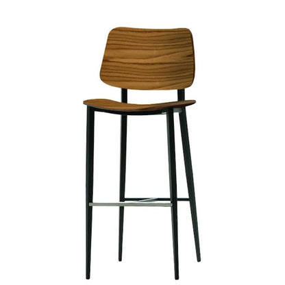 Tabouret de bar Joe en graphite/noyer flammé
