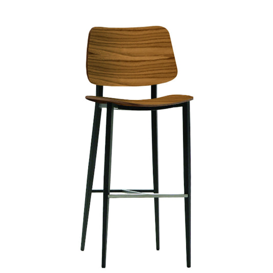 Tabouret de bar Joe en graphite/noyer flammé