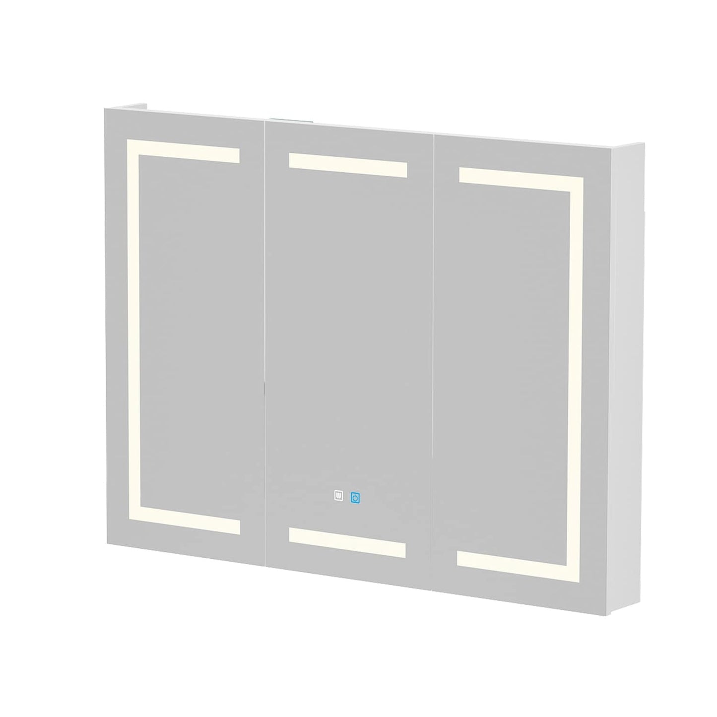 Armoire à pharmacie de salle de bain avec miroir LED antibuée 6 000 K, armoire murale blanche