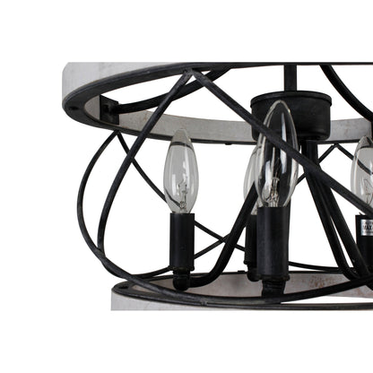 Lustre cage rustique en bois Bella Depot à 5 lumières, éclairage à intensité variable, suspension réglable de 15,7 pouces pour îlot de cuisine