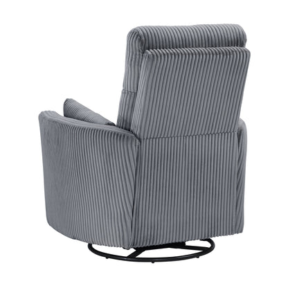 Fauteuil inclinable manuel pivotant en velours côtelé Braidy