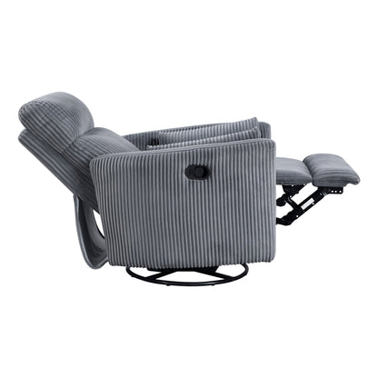 Fauteuil inclinable manuel pivotant en velours côtelé Braidy