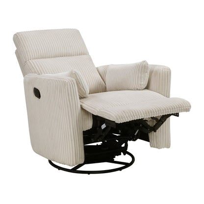 Fauteuil inclinable manuel pivotant en velours côtelé Braidy