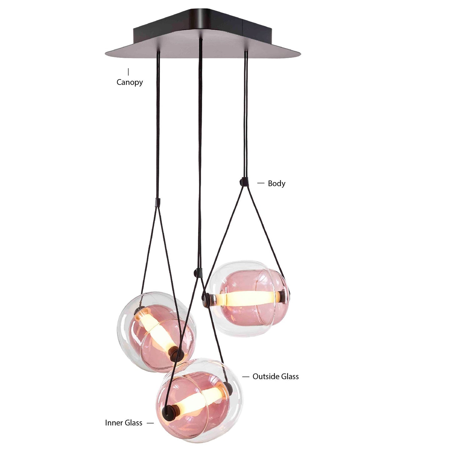 Lampe suspendue triangulaire Capsula
